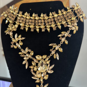 Multilayered Necklace with Rhinestones